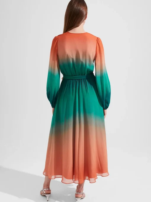 Cheap Hobbs Adalyn Silk Dress Green Warm Clay
