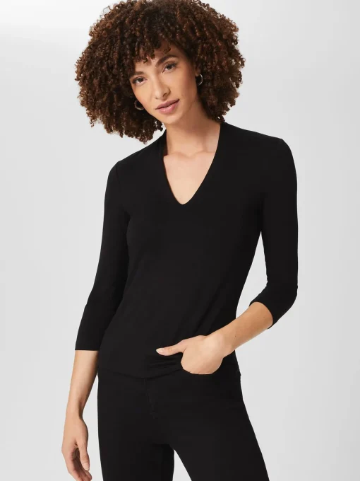 Store Hobbs Aimee Double Fronted Top Black
