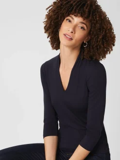 Sale Hobbs Aimee Double Fronted Top Navy