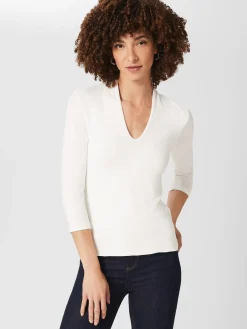 New Hobbs Aimee Double Fronted Top Ivory