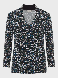 Sale Hobbs Aimee Printed Top Navy Multi