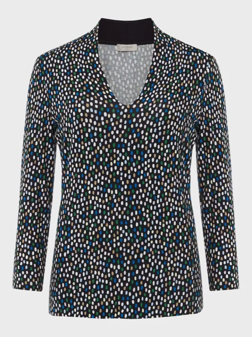 Sale Hobbs Aimee Printed Top Navy Multi