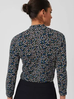 Sale Hobbs Aimee Printed Top Navy Multi