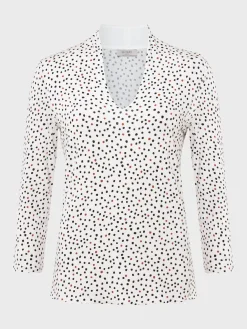 Sale Hobbs Aimee Printed Top Ivory Black