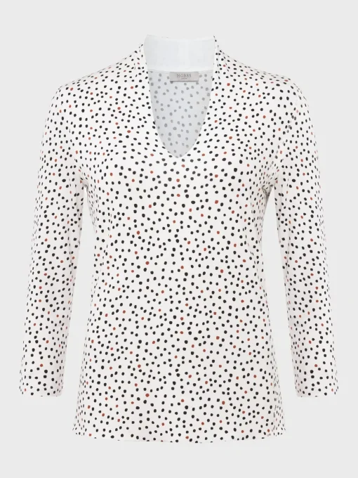 Sale Hobbs Aimee Printed Top Ivory Black