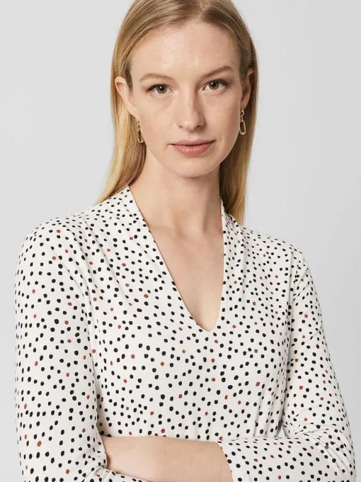 Sale Hobbs Aimee Printed Top Ivory Black