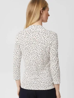 Sale Hobbs Aimee Printed Top Ivory Black