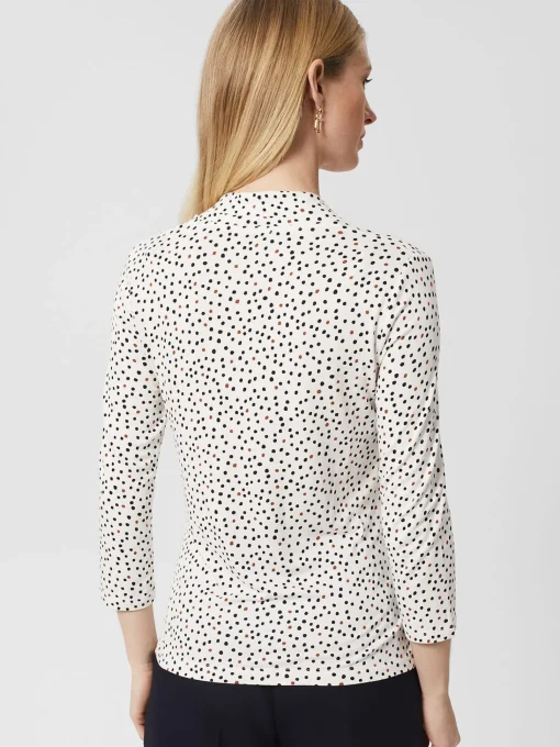 Sale Hobbs Aimee Printed Top Ivory Black