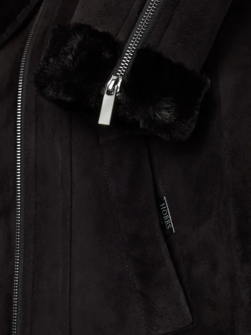 Clearance Hobbs Alana Fur Jacket Black