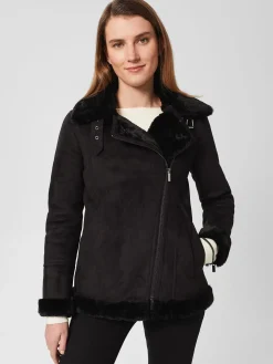 Clearance Hobbs Alana Fur Jacket Black