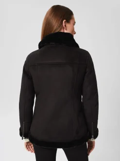 Clearance Hobbs Alana Fur Jacket Black