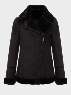 Clearance Hobbs Alana Fur Jacket Black
