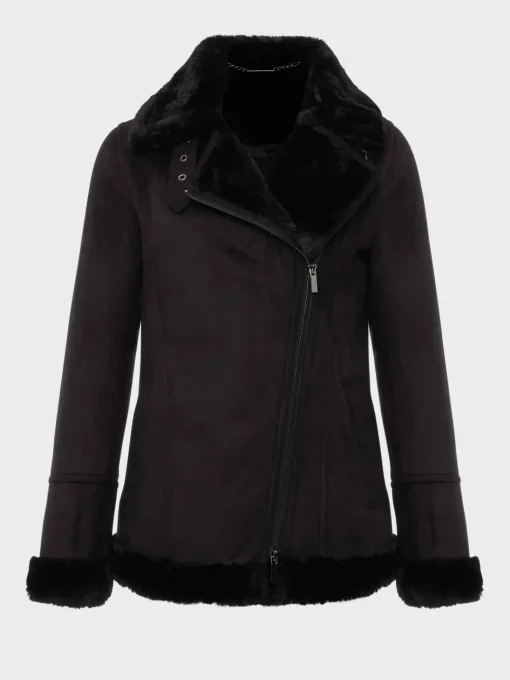 Clearance Hobbs Alana Fur Jacket Black