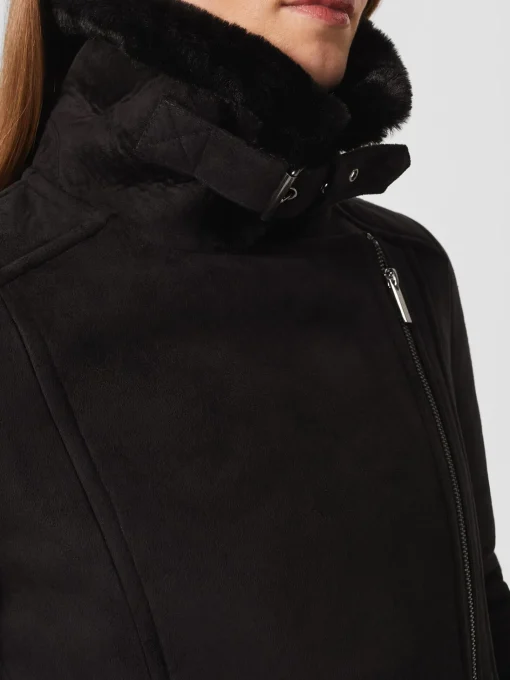 Clearance Hobbs Alana Fur Jacket Black