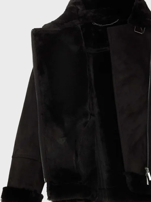 Clearance Hobbs Alana Fur Jacket Black