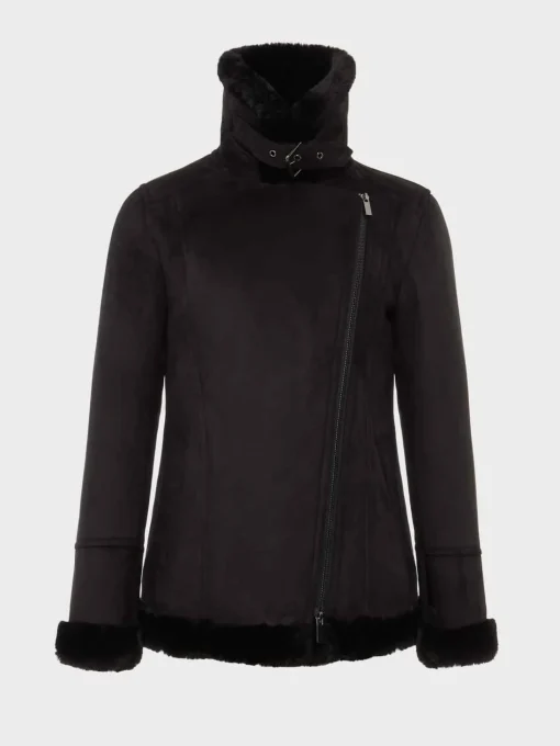 Clearance Hobbs Alana Fur Jacket Black