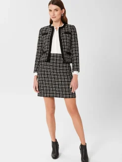 Best Sale Hobbs Alexis Tweed Jacket Black Ivory
