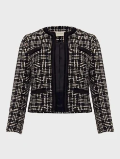 Best Sale Hobbs Alexis Tweed Jacket Black Ivory