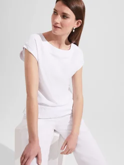 Outlet Hobbs Alycia Cotton T-Shirt White