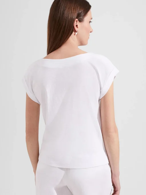 Outlet Hobbs Alycia Cotton T-Shirt White