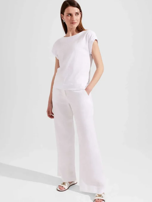 Outlet Hobbs Alycia Cotton T-Shirt White