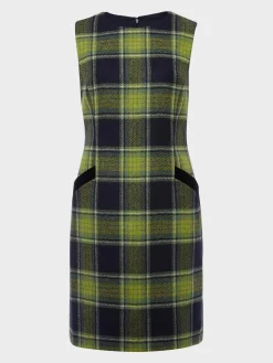 Best Sale Hobbs Amaris Wool Dress Green Navy