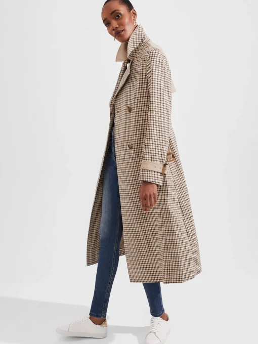 New Hobbs Amaya Trench Tan Multi