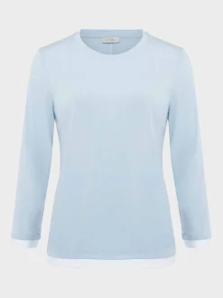 Outlet Hobbs Amelie Cotton Top Dusky Blue