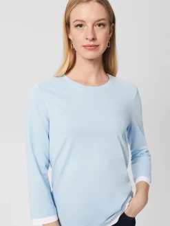 Outlet Hobbs Amelie Cotton Top Dusky Blue