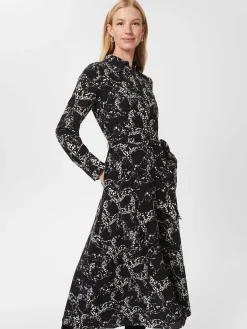 Cheap Hobbs Antonella Silk Dress Black Ivory