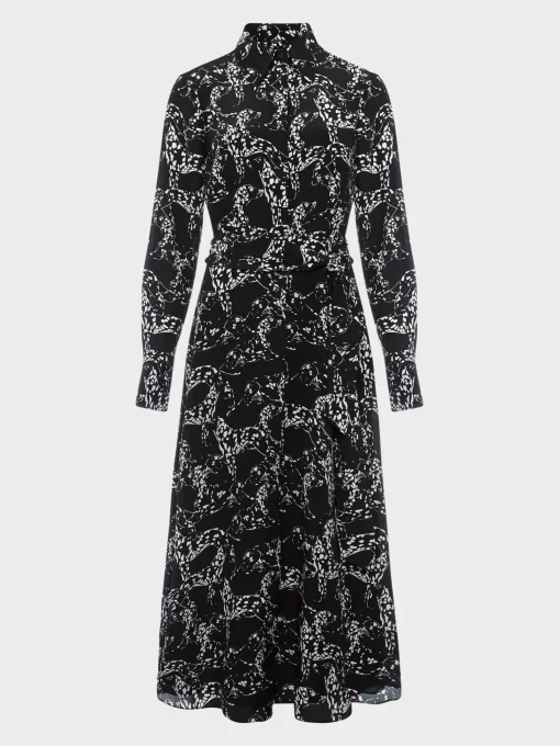 Cheap Hobbs Antonella Silk Dress Black Ivory