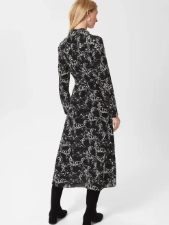 Cheap Hobbs Antonella Silk Dress Black Ivory