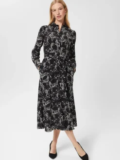 Cheap Hobbs Antonella Silk Dress Black Ivory