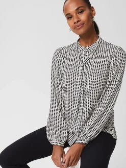 Cheap Hobbs Arabella Blouse Navy Ivory