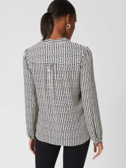 Cheap Hobbs Arabella Blouse Navy Ivory