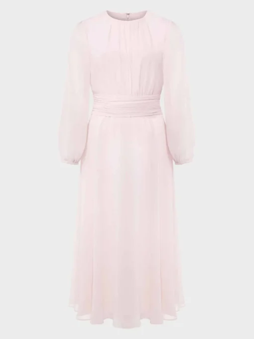 Store Hobbs Arianne Fit And Flare Dress Pale Pink