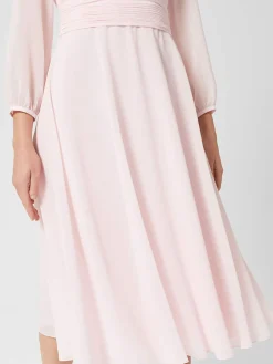 Store Hobbs Arianne Fit And Flare Dress Pale Pink