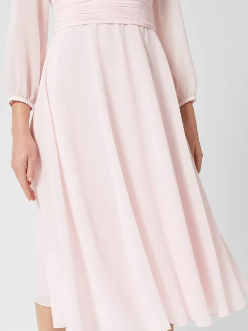 Store Hobbs Arianne Fit And Flare Dress Pale Pink