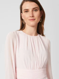 Store Hobbs Arianne Fit And Flare Dress Pale Pink