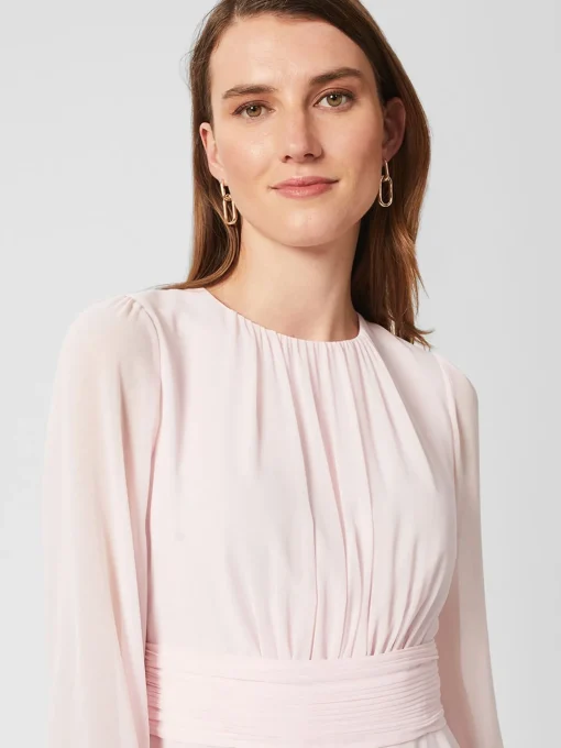 Store Hobbs Arianne Fit And Flare Dress Pale Pink