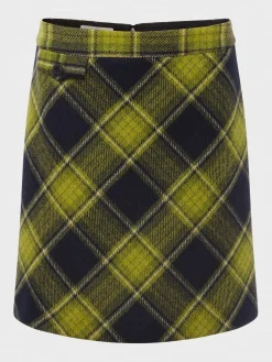 Sale Hobbs Arianne Wool Skirt Green Navy