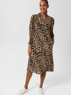 Sale Hobbs Ariel Dress Camel Black