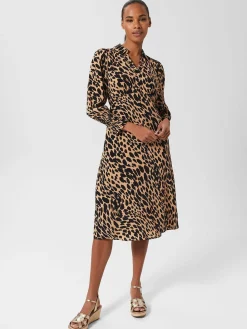 Sale Hobbs Ariel Dress Camel Black