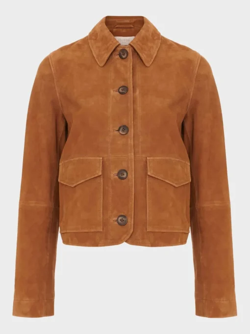 Shop Hobbs Ashlee Suede Jacket Tan