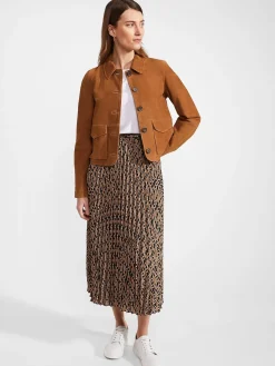 Shop Hobbs Ashlee Suede Jacket Tan