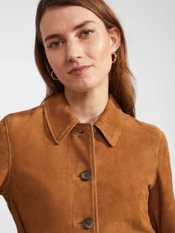 Shop Hobbs Ashlee Suede Jacket Tan