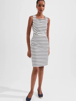 New Hobbs Audra Dress Ivory Hobbsnavy