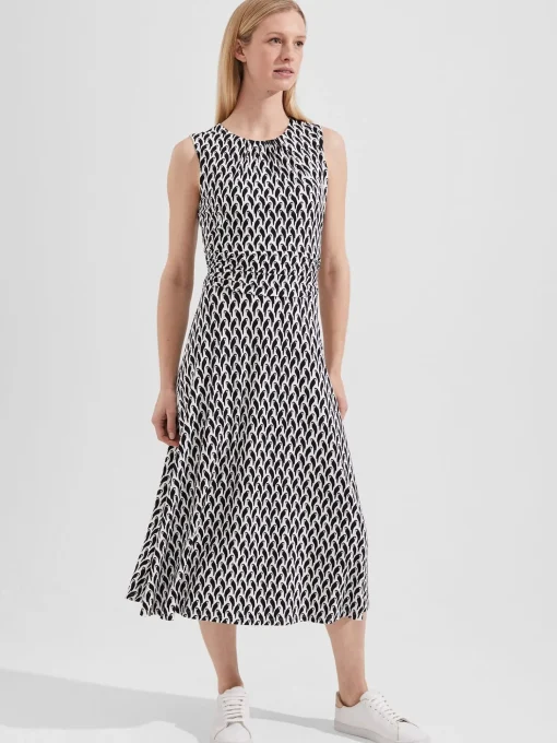 Clearance Hobbs Bayview Dress Ivory Navy