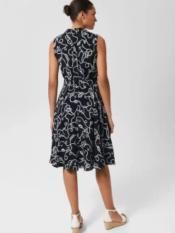 Discount Hobbs Belinda Dress Navy Ivory