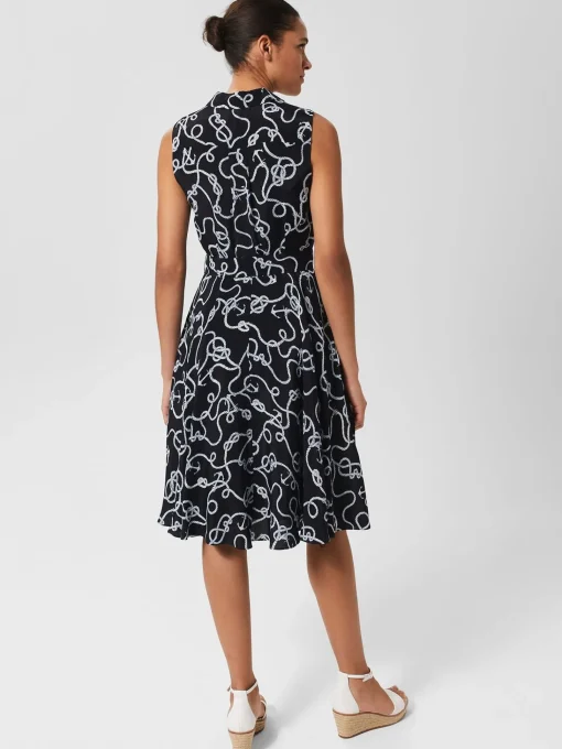 Discount Hobbs Belinda Dress Navy Ivory